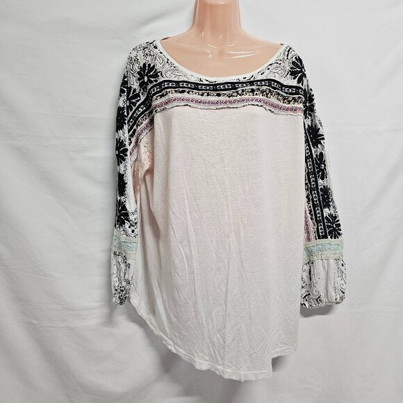 Free People Tripoli Boho Relaxed Top Blouse Shirt Women Size S - Picture 4 of 14